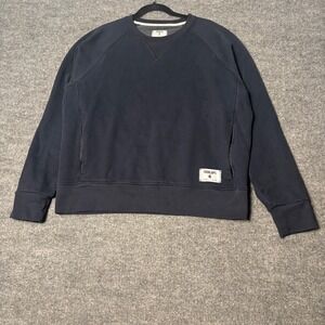 Fourlaps Crewneck Raglan Sweatshirt Mens Large Sky Captain Navy Skyline Active